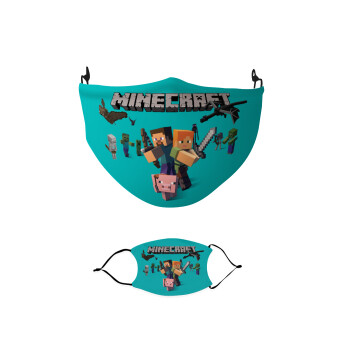 Minecraft Alex, Μάσκα υφασμάτινη παιδική πολλαπλών στρώσεων με υποδοχή φίλτρου