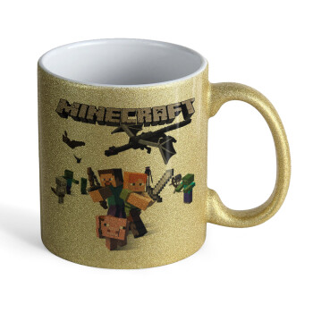 Minecraft Alex, Κούπα Χρυσή Glitter που γυαλίζει, κεραμική, 330ml