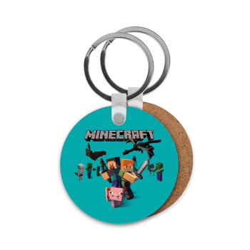 Minecraft Alex, Μπρελόκ Ξύλινο στρογγυλό MDF Φ5cm