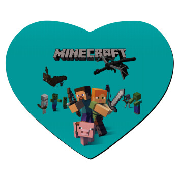 Minecraft Alex, Mousepad καρδιά 23x20cm