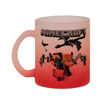 Minecraft Alex, Κούπα γυάλινη δίχρωμη με βάση το κόκκινο ματ, 330ml