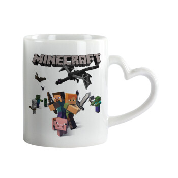 Minecraft Alex, Mug heart handle, ceramic, 330ml