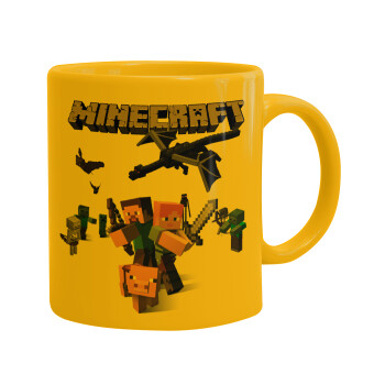 Minecraft Alex, Ceramic coffee mug yellow, 330ml (1pcs)
