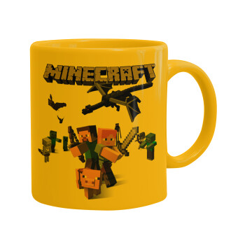 Minecraft Alex, Ceramic coffee mug yellow, 330ml