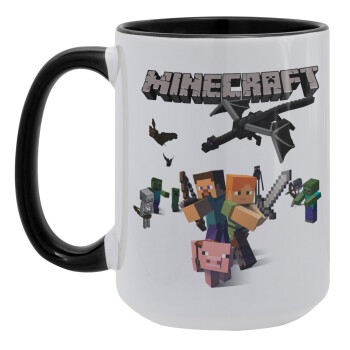 Minecraft Alex, Κούπα Mega 15oz, κεραμική Μαύρη, 450ml