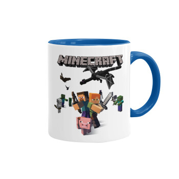 Minecraft Alex, Κούπα χρωματιστή μπλε, κεραμική, 330ml