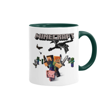 Minecraft Alex, Κούπα χρωματιστή πράσινη, κεραμική, 330ml