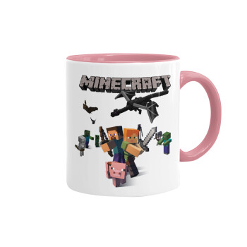Minecraft Alex, Κούπα χρωματιστή ροζ, κεραμική, 330ml