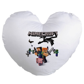 Minecraft Alex, Μαξιλάρι καναπέ καρδιά 40x40cm περιέχεται το  γέμισμα