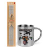Easter Set, metallic thermal cup (300ml) & Easter aromatic flat candle (30cm) (GRAY)