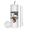 Tumbler stainless steel 600ml, with metal straw & cleaning brush