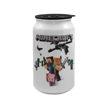 Minecraft Alex, Κούπα ταξιδιού μεταλλική με καπάκι (tin-can) 500ml