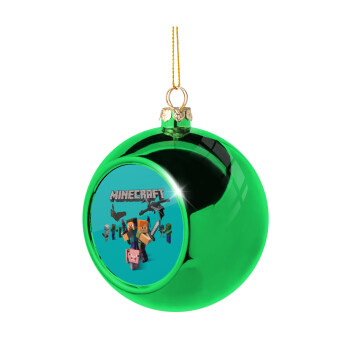 Minecraft Alex, Χριστουγεννιάτικη μπάλα δένδρου Πράσινη 8cm
