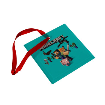 Minecraft Alex, Christmas ornament, glass square ornament 9x9cm