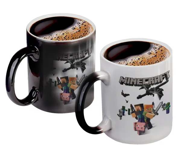 Minecraft Alex — Color changing magic Mug, ceramic, 330ml when adding hot liquid inside, the black colour desappears (1 pcs)