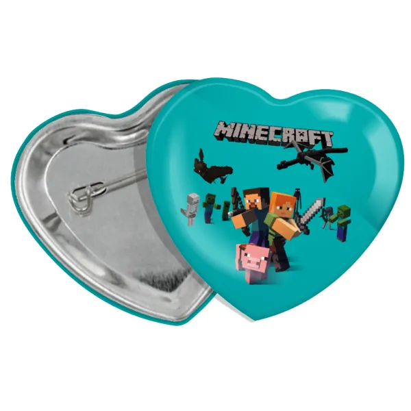 Minecraft Alex — Heart pin badge (57x52mm)