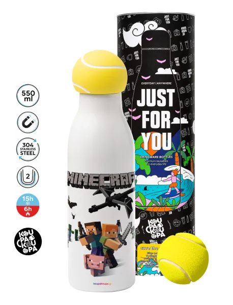 Minecraft Alex — Tennis ball Metal mug thermos White, double wall, 550ml