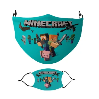 Minecraft Alex, Μάσκα υφασμάτινη Ενηλίκων πολλαπλών στρώσεων με υποδοχή φίλτρου