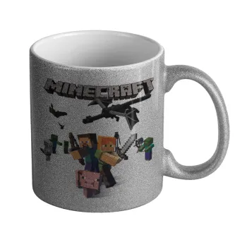 Minecraft Alex, Κούπα Ασημένια Glitter που γυαλίζει, κεραμική, 330ml