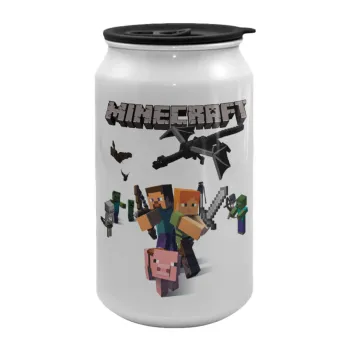 Minecraft Alex, Κούπα ταξιδιού μεταλλική με καπάκι (tin-can) 500ml