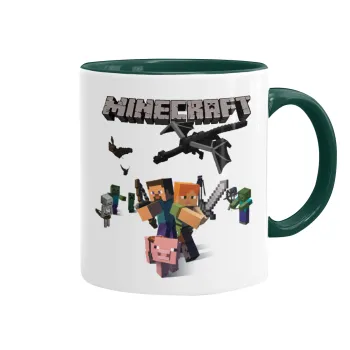 Minecraft Alex, Κούπα χρωματιστή πράσινη, κεραμική, 330ml