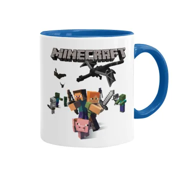 Minecraft Alex, Κούπα χρωματιστή μπλε, κεραμική, 330ml