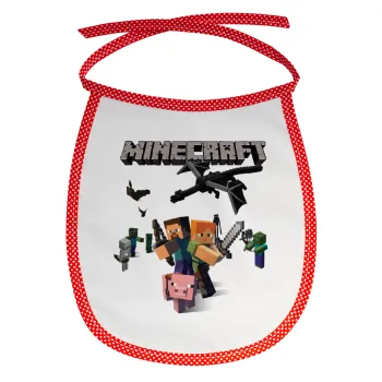 Minecraft Alex, Σαλιάρα μωρού αλέκιαστη με κορδόνι Κόκκινη