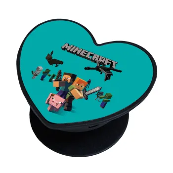 Minecraft Alex, Phone Holders Stand  καρδιά Μαύρο Βάση Στήριξης Κινητού στο Χέρι