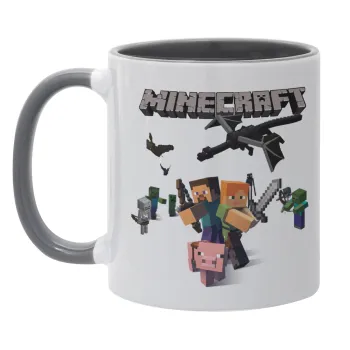 Minecraft Alex, Κούπα χρωματιστή γκρι, κεραμική, 330ml