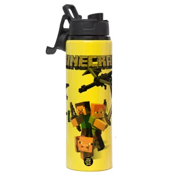 Minecraft Alex, Metallic water bottle with safety lid, 850ml aluminum
