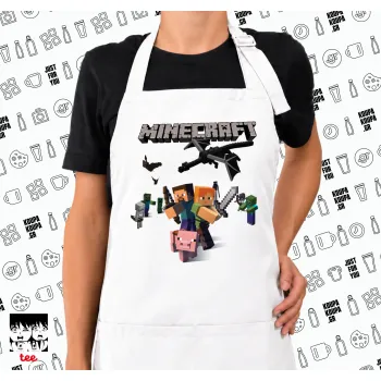 Minecraft Alex, Ποδιά μακριά Σεφ ολόσωμη με τσέπες white (ΕΝΗΛΙΚΩΝ)