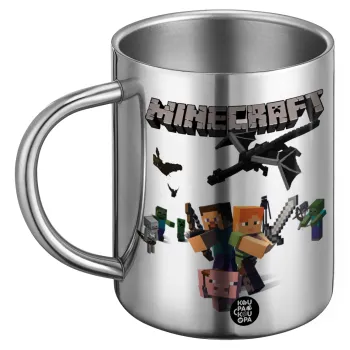 Minecraft Alex, Ανοξείδωτη Μεταλλική Κούπα 450ml - Διπλού Τοιχώματος