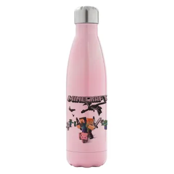 Minecraft Alex, Metal mug thermos Pink Iridiscent (Stainless steel), double wall, 500ml