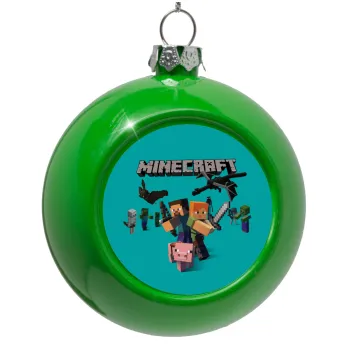 Minecraft Alex, Green Christmas tree ornament bauble 8cm