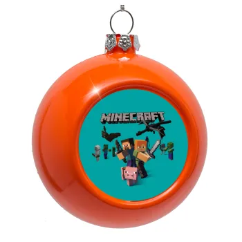 Minecraft Alex, Στολίδι Χριστουγεννιάτικη μπάλα δένδρου Πορτοκαλί 8cm