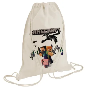 Minecraft Alex, Τσάντα πλάτης πουγκί GYMBAG natural (28x40cm)