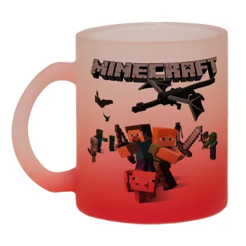 Minecraft Alex, Κούπα γυάλινη δίχρωμη με βάση το κόκκινο ματ, 330ml