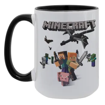 Minecraft Alex, Κούπα Mega 15oz, κεραμική Μαύρη, 450ml