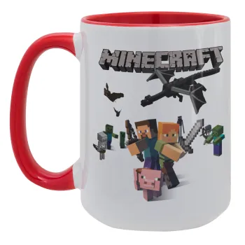 Minecraft Alex, Κούπα Mega 15oz, κεραμική Κόκκινη, 450ml