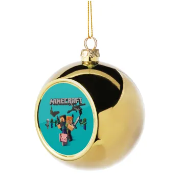 Minecraft Alex, Golden Christmas tree ball ornament 8cm