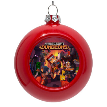 Minecraft Dungeons, Red Christmas tree ornament bauble 8cm