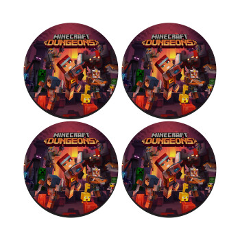 Minecraft Dungeons, SET of 4 round wooden coasters (9cm)