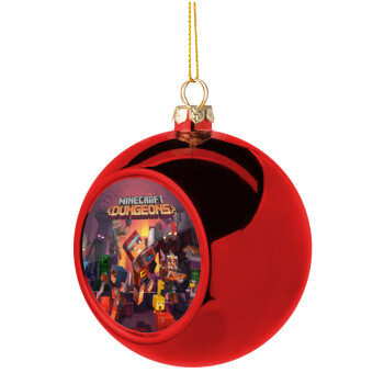 Minecraft Dungeons, Χριστουγεννιάτικη μπάλα δένδρου Κόκκινη 8cm