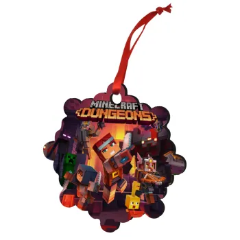 Minecraft Dungeons, Christmas ornament snowflake wooden 7.5cm