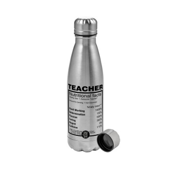 teacher nutritional facts, Metallic water bottle, stainless steel, 750ml