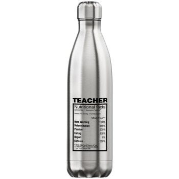 teacher nutritional facts, Inox (Stainless steel) hot metal mug, double wall, 750ml