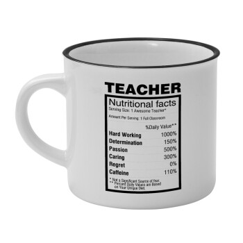 Τα συστατικά του δασκάλου, Κούπα κεραμική vintage Λευκή/Μαύρη 230ml