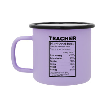 teacher nutritional facts, Κούπα Μεταλλική εμαγιέ ΜΑΤ Light Pastel Purple 360ml