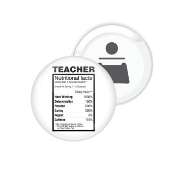 teacher nutritional facts, Μαγνητάκι και ανοιχτήρι μπύρας στρογγυλό διάστασης 5,9cm