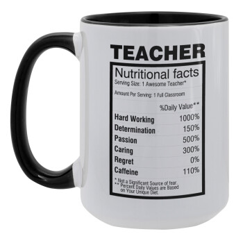 Τα συστατικά του δασκάλου, Κούπα Mega 15oz, κεραμική Μαύρη, 450ml